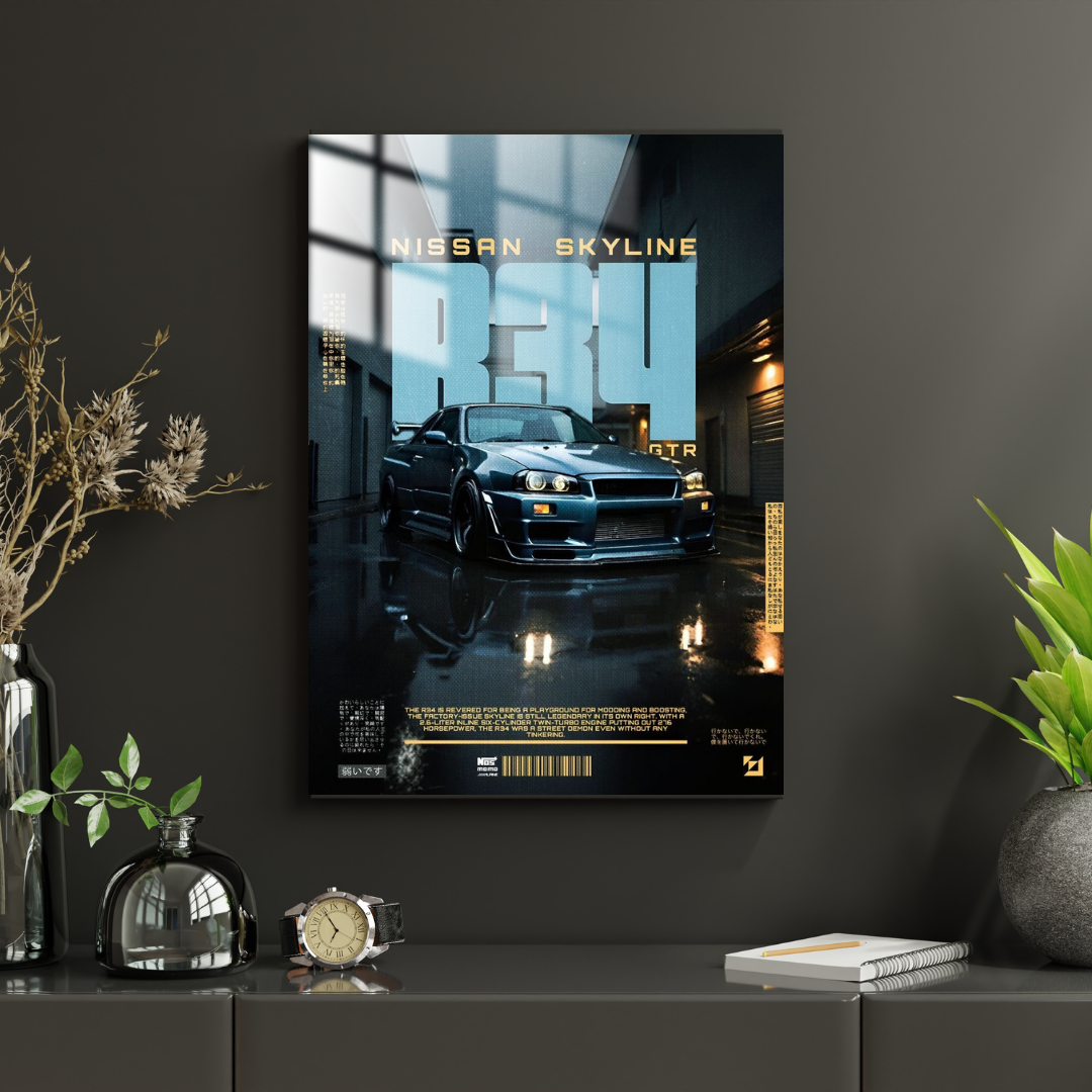 Nissan GTR R34 - Metal Poster 1079