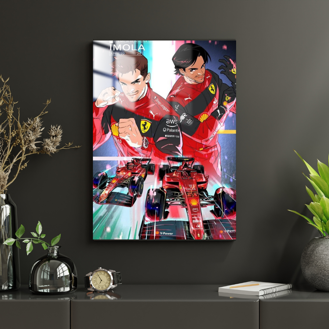 Leclerc ve Sainz - Metal Poster 1048