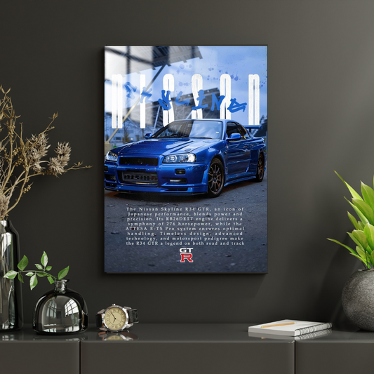 Nissan Skyline R34 GTR - Metal Poster 130